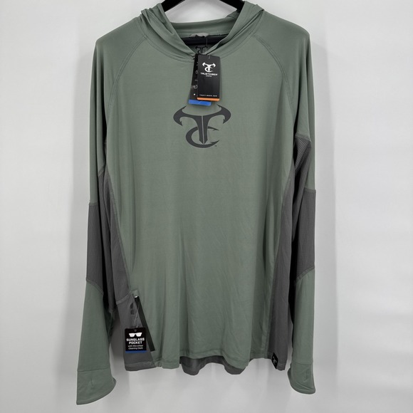 TrueTimber Mens Ragewater Performance Fishing‎ Hoodie Size L Lilipad/MoonMist - Picture 1 of 9